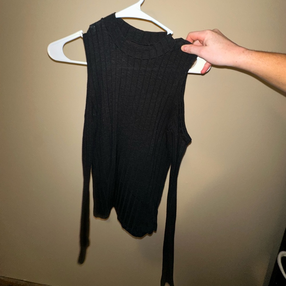 XS American Eagle cold shoulder long sleeve top (Navy Blue)